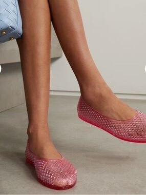 Wild Fable 9 Pink Jelly Lattice Ballet Flats